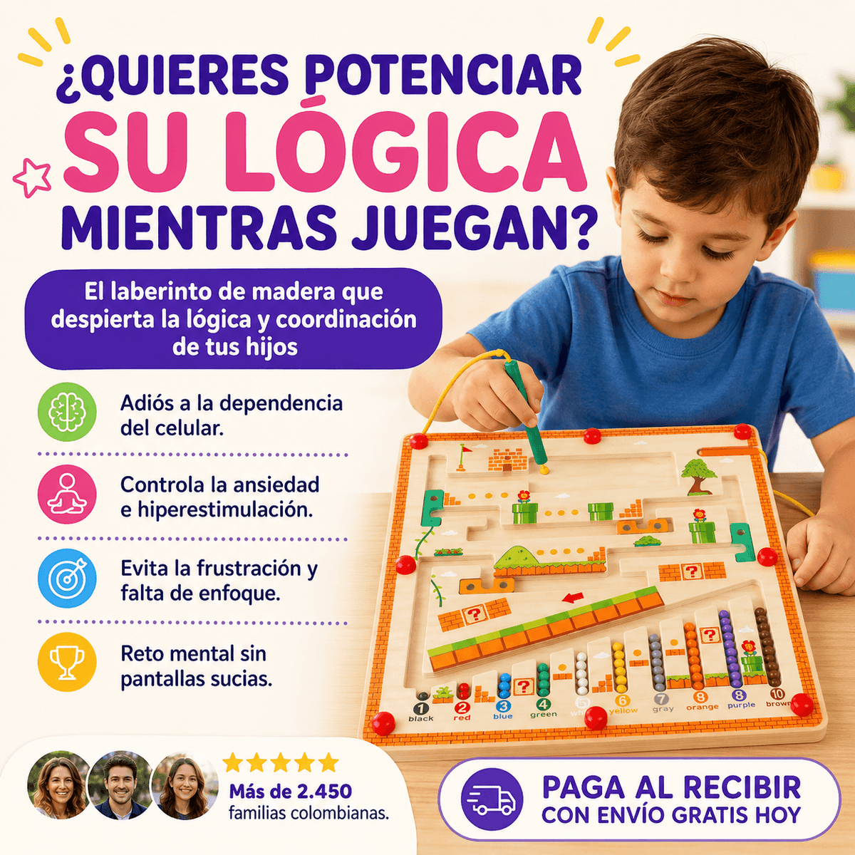 LABERINTO MAGNÉTICO MONTESSORI : Lógica, Diversión y Desarrollo Motor.