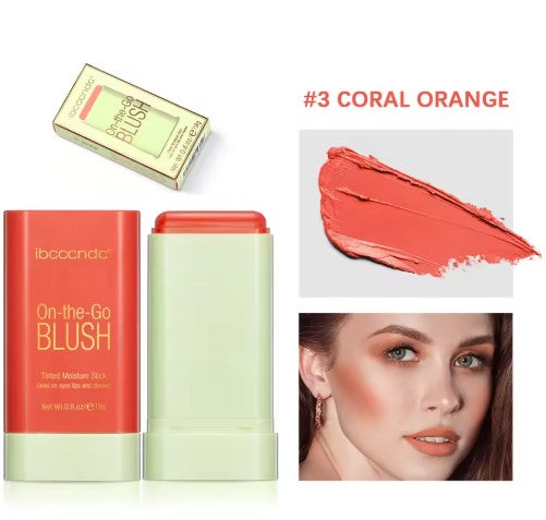 On The Go Blush® Labios, mejillas y ojos listos con un solo producto.