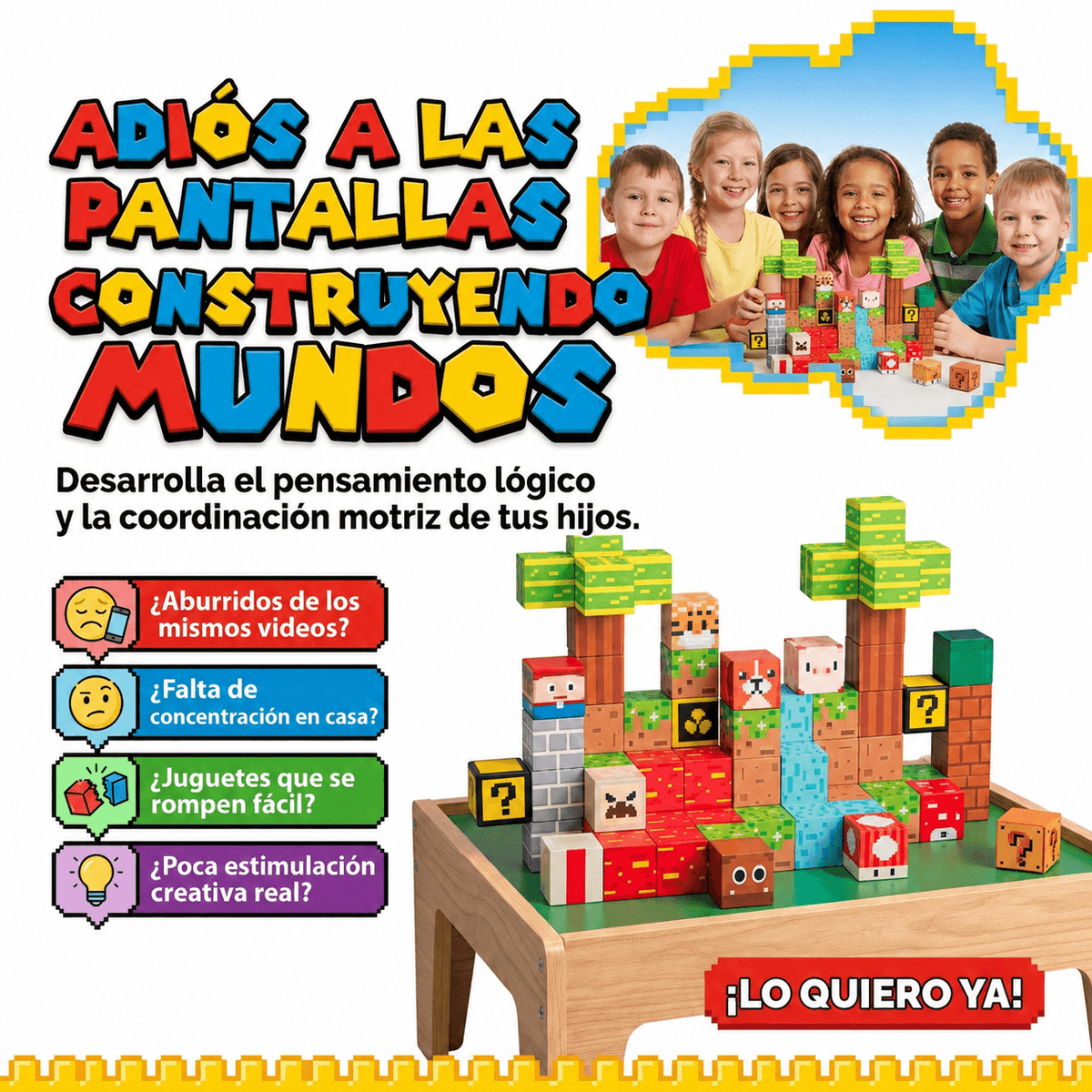 Juego Magnético de Construcción Mario Bros X75 y X87 piezas! Estimula su talento.