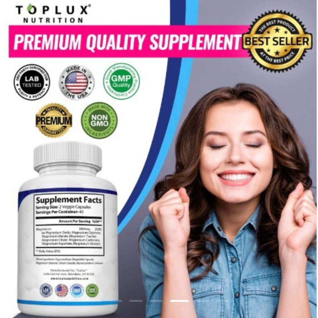 Magnesium Complex 1000 mg -Bienestar diario con 8 magnesios esenciales.