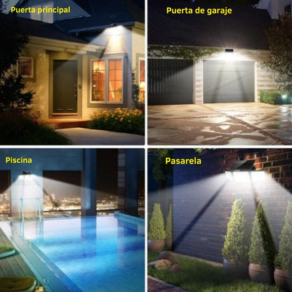 Lámpara Solar 3 Cabezales Exterior, ilumina tu casa como un Estadio.