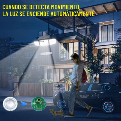 Lámpara Solar 3 Cabezales Exterior, ilumina tu casa como un Estadio.
