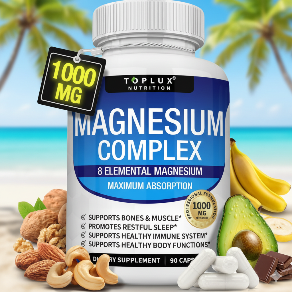 Magnesium Complex 1000 mg -Bienestar diario con 8 magnesios esenciales.