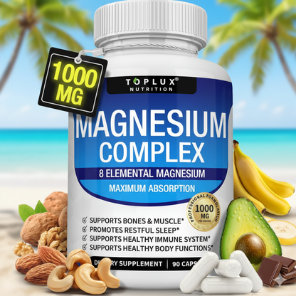Magnesium Complex 1000 mg -Bienestar diario con 8 magnesios esenciales.